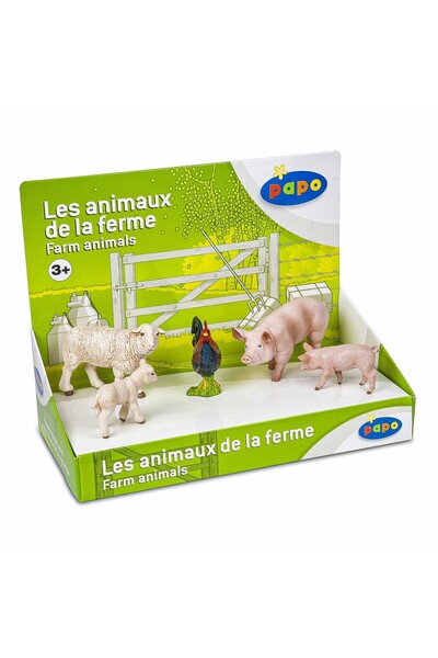 JollyMag Set de figurine PAPO cu 5 animale de fermă