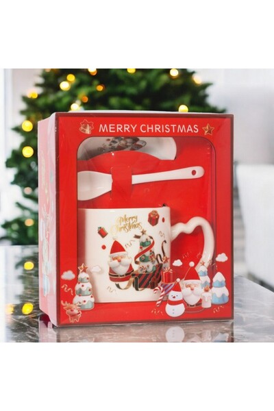 JollyMag Set cana 400 ML, farfurie si lingura de Craciun, cadoul perfect de s...