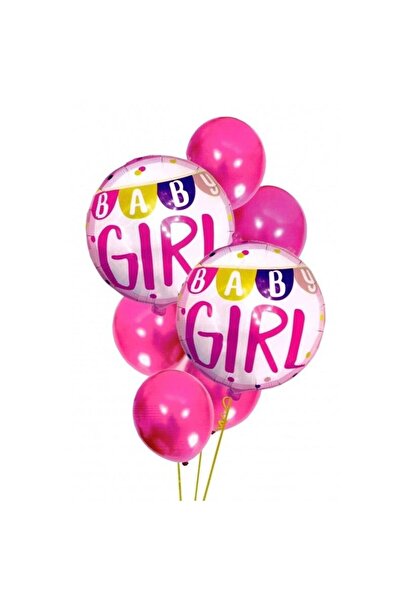 Avex Set de 7 baloane pentru fetițe sărbătorite, culoare roz, 30-46 cm