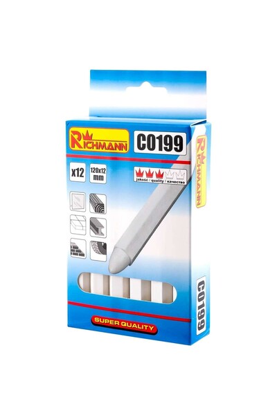 richmann Cretă tehnică, albă, set de 12, 12 x 120 mm,