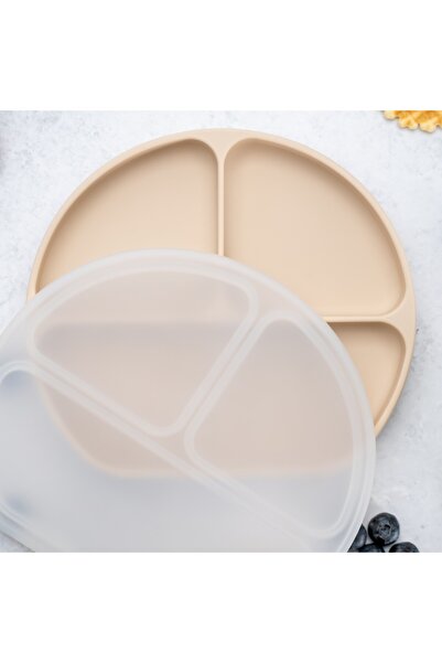 JollyMag Farfurie compartimentata din silicon cu ventuza si capac, AppeKids -...