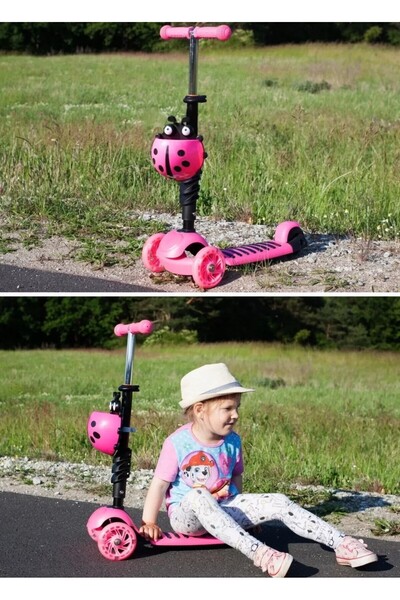 Outdoor Trotineta Malplay Buburuza Tip Scooter Roz