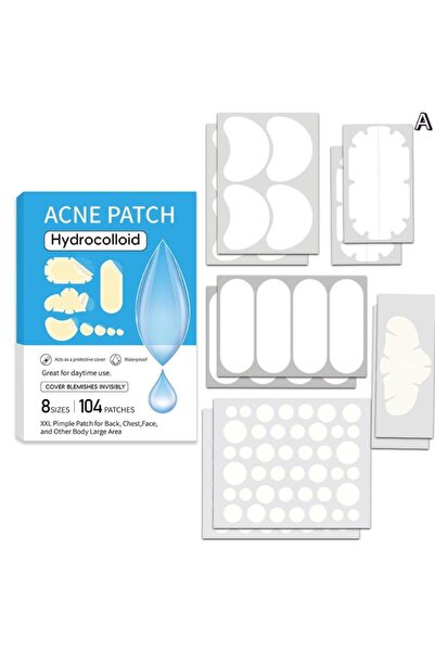 Choice مجموعة كبيرة من لصقات حب الشباب للوجه، متعددة الأشكال، غير مرئية، تغطي...