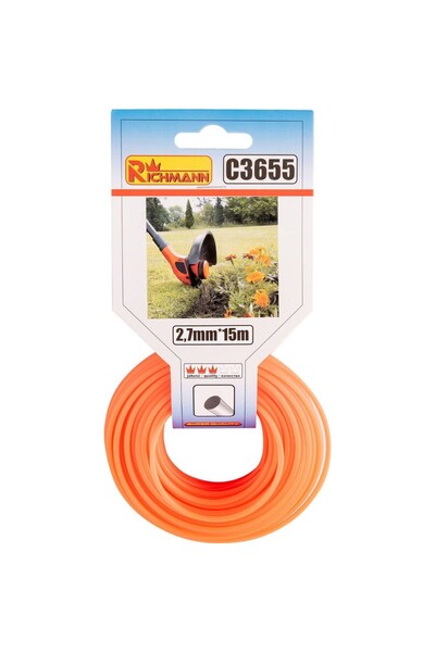richmann Fir de schimb pentru mașină de tuns iarba, trimmer, 2,7 mm x 15 m,