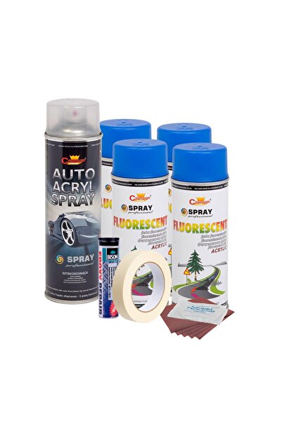 Avex Kit complet reparatie si vopsire jante culoare Albastru Fluorescent, V4