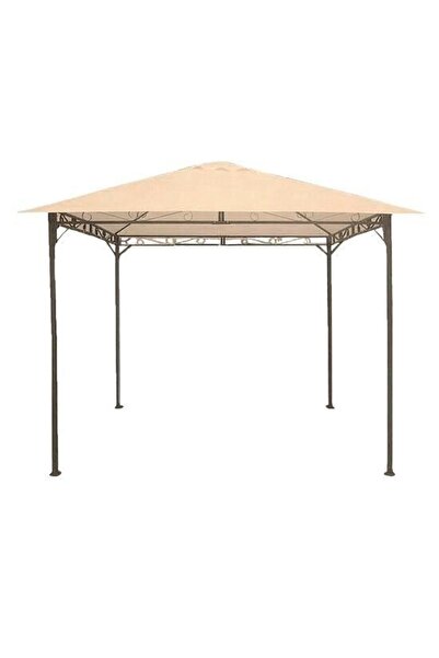 gardenline Pavilion de grădină/terasă, structură metalică, crem, 3 x 3 x 2,55...