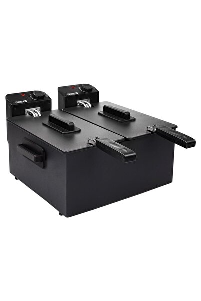 PRİNCESS Friteuză cu 2 compartimente, 6 L, 2 x 1800 W, Neagră -