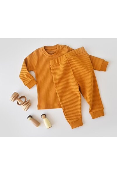 BabyCosy Set bluză cu mânecă lungă și pantaloni lungi din bumbac și 5% elasta...