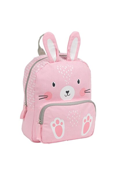 OEM Ghiozdan prescolar, model iepuras, 29x23x9cm, alb/roz, PLC11KR