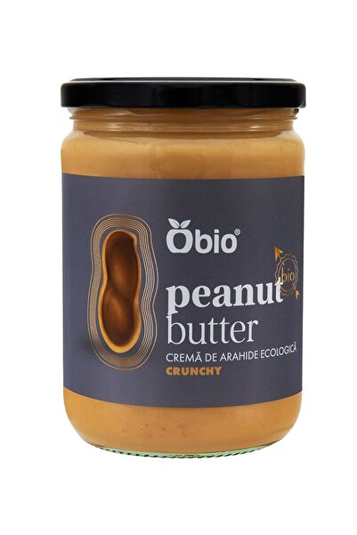 OBİO Crema de arahide crunchy bio, 500 g