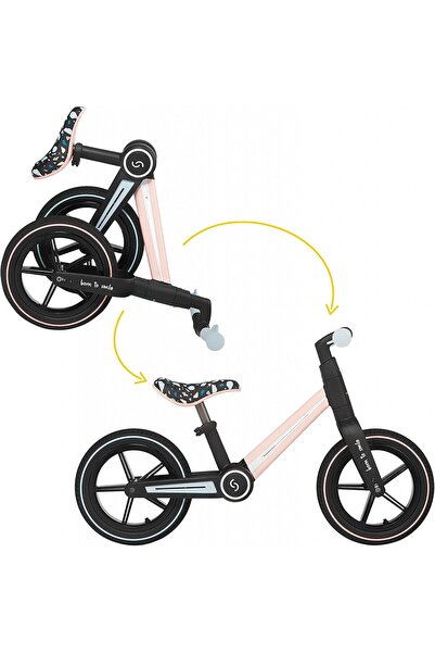 JollyMag Bicicletă pliabilă fără pedale Skiddou Ronny, Keep Pink, roz