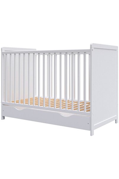 OEM Baby wooden crib Hubners Paula 120x60 cm white with drawer