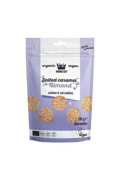 JollyMag COOKIE cu migdale si caramel sarat, fara gluten, bio 100g Kookie Cat