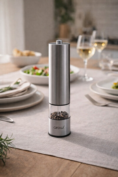 Janset Arow Tuz değirmeni Karabiber değirmeni Pilli Otomatik Işıklı