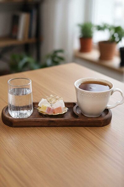 Ahşap Teslim Ahşap Sunum Tepsisi , Çay - Kahve Tepsisi , Dekoratif Sunumluk -...