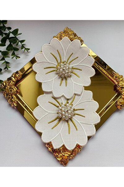 ELÇİÇEK HOME مناديل تقديم، مناديل كوكتيل، مناديل تقديم القهوة 2 قطعة