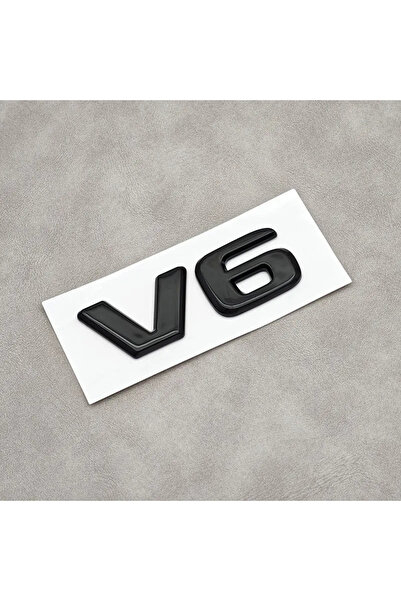 Choice شعار V6 ثلاثي الأبعاد أسود لامع من مادة ABS مطلية بالكروم الأسود، ملصق...