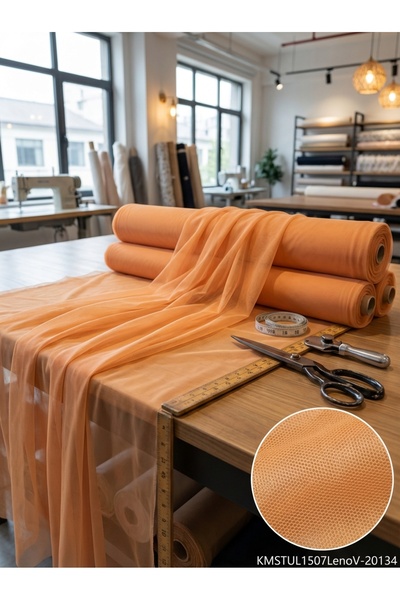 LEVENT ÖZEL Petek Dokulu Dekoratif Tül Perdelik Kumaş 100en300boy