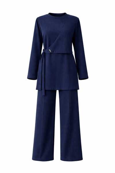 ECK MODA Women's New Season Scuba Fabric Side Tie Detail Trousers Pleated Wai...