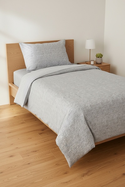 Gasel Home Σετ Παπλωματοθήκη μονόχρωμη από βαμβακερό ύφασμα (Εφαρμοσμένο σεντ...