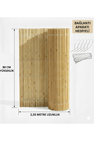 My Family Hasır Balkon Çiti 80x250 cm - Misina Dokuma Bahçe Çiti - Gölgelik v...