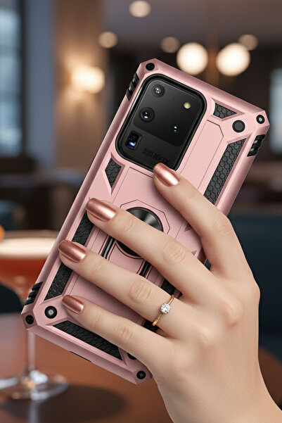 TechTrove Samsung Galaxy S20 Ultra Kılıf Yüzüklü Stand Olabilen Magnetic Tpu ...