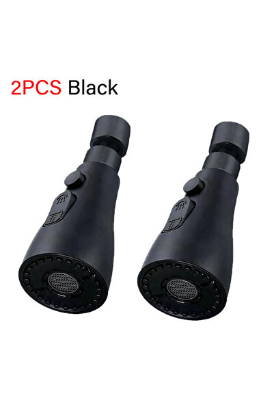 Choice قطعتان من وصلات تمديد صنبور المطبخ السوداء 3 في 1، قابلة للدوران 360 د...