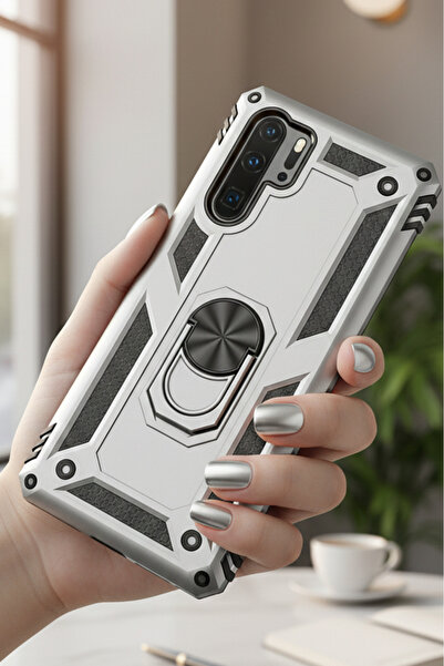 TechTrove Huawei P30 Pro Kılıf Yüzüklü Stand Olabilen Magnetic Tpu Tank Kapak