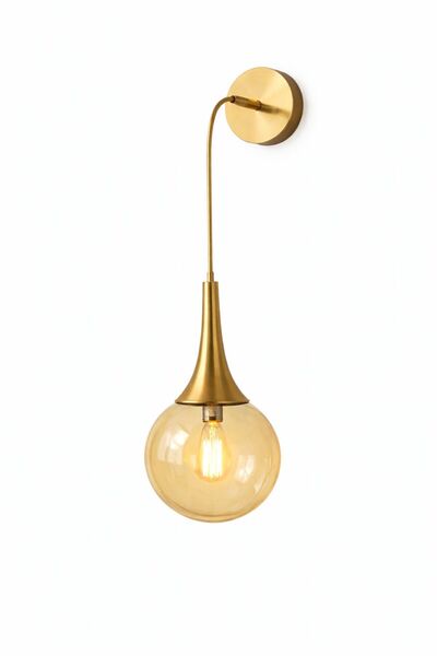 MINIMAL ETICARET VE BILGI TEKNOLOJILERI Rains Gold Chrome Bal Sarı Cam Aplik