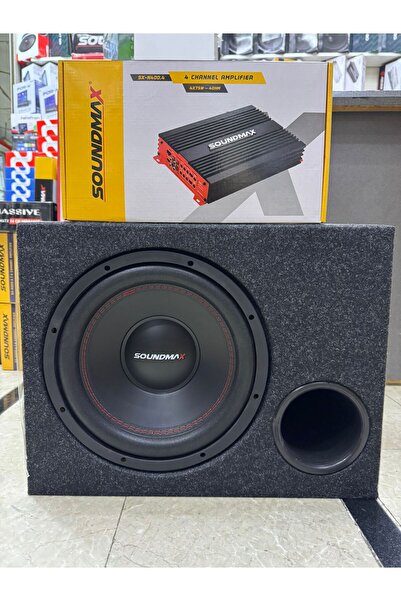 Soundmax KAMPANYALI SET 30CM SUBWOOFER 1000W 4KANALLI ANFİ 4X70RMS