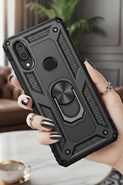 TechTrove Huawei Y7 Prime 2019 Kılıf Yüzüklü Stand Olabilen Magnetic Tpu Tank...