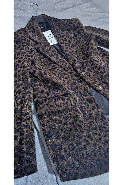 Askı Nişantaşı Aşkı Nişantaşı Fashion Kahve Leopar Desenli Kaşmir Dokulu Kaşe...
