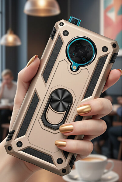 TechTrove Xiaomi Poco F2 Pro Kılıf Yüzüklü Stand Olabilen Magnetic Tpu Tank K...