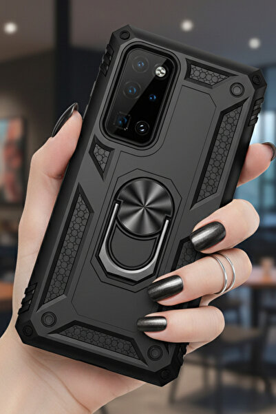 TechTrove Huawei P40 Kılıf Yüzüklü Stand Olabilen Magnetic Tpu Tank Kapak