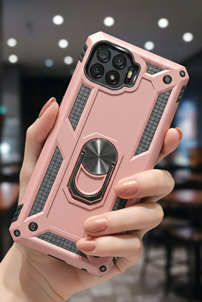 TechTrove Oppo Reno 4 Lite Kılıf Yüzüklü Stand Olabilen Magnetic Tpu Tank Kapak