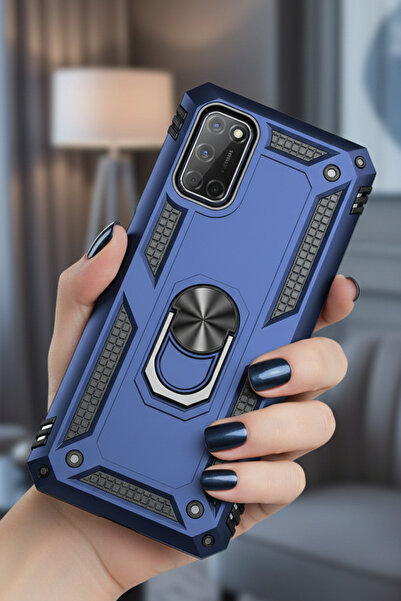 TechTrove Oppo A72 Kılıf Yüzüklü Stand Olabilen Magnetic Tpu Tank Kapak