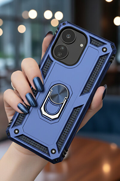 TechTrove Xiaomi Poco C65 Kılıf Yüzüklü Stand Olabilen Magnetic Tpu Tank Kapak