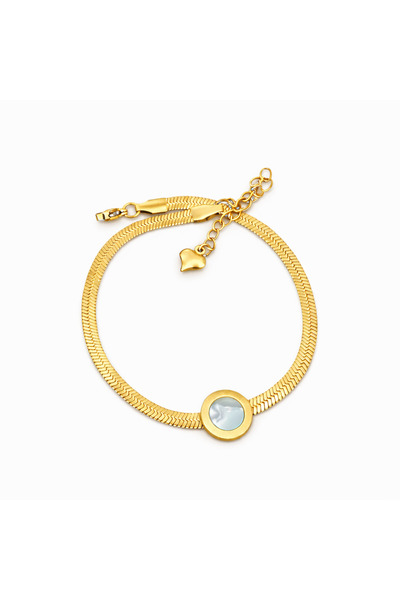 lolajewelry luxury steel gold renk İtalyan zincirli mercanlı Çelik Halhal