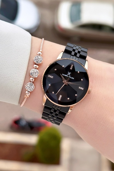 Daniel Klein Case Bronze Cord Black Color 2 Year Warranty 32 mm Women Wrist W...