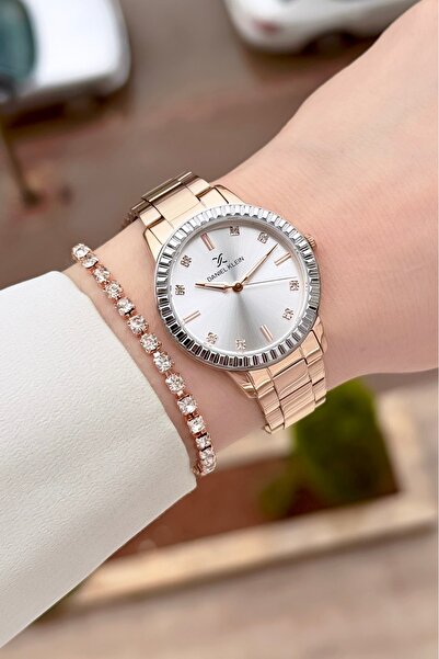 Daniel Klein Rose Color Adjustable Cord 34 mm Women's Wristwatch and Bracelet