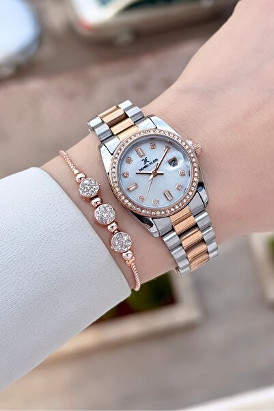 Daniel Klein Rose Gray Color Adjustable Cord 28 mm Women's Wrist Watch and Br...