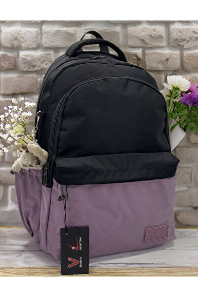 Bevitton حقيبة ظهر مدرسية يومية من قماش بيتو المخصص المقاوم للماء باللون الأس...