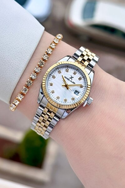 Daniel Klein Gold Metallic Color 2 Years Warranty 28 mm Women's Wrist Watch a...