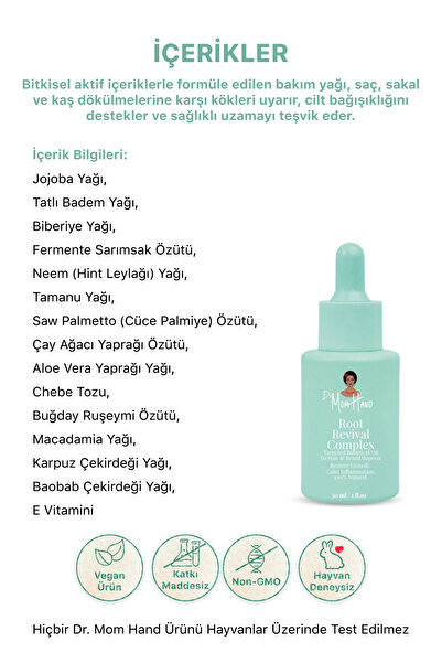 Dr. Mom Hand Root Revival Complex - Herbal Support Oil for Shedding Hair, Beard and Eyebrow