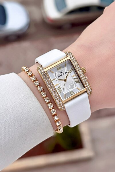 Daniel Klein Kasaza Gold Cord White Color Adjustable Cord Women's Wristwatch ...