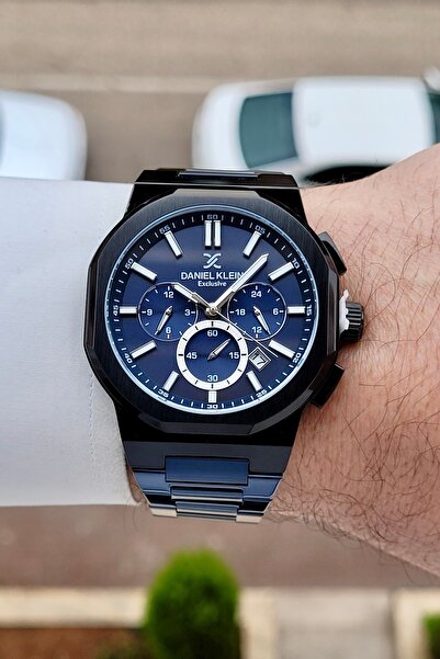 Daniel Klein Case Black Cord Navy Blue Color Indicators Active Men's Wristwatch