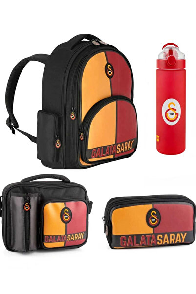 Galatasaray Official Lisanslı Logo Desenli Sırt Çantası+Beslenme Çantası+Kale...