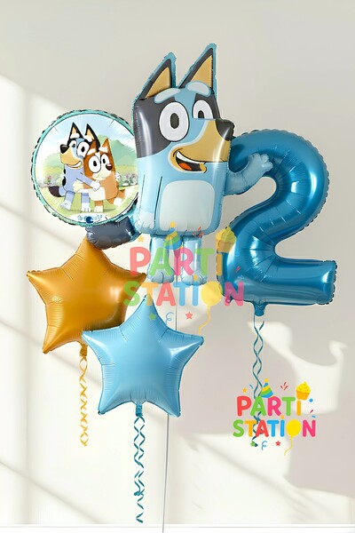 Parti Station Bluey Temalı 2 Yaş Folyo Balon Seti – Rakam Balonlu Doğum Günü ...
