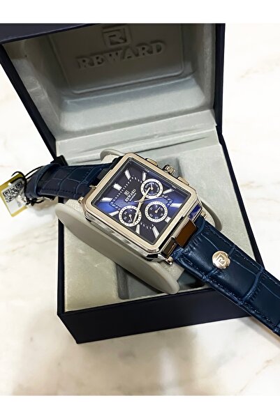 Reward Marka Orjinal Deri Kordon Su Geçirmez Lacivert Erkek Kol Saati