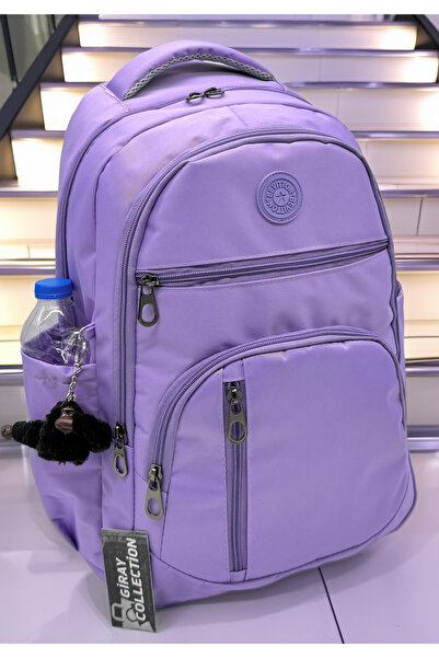 MegiHero 1710 Lilac Water Resistant Fabric School Bag Unisex School Backpack